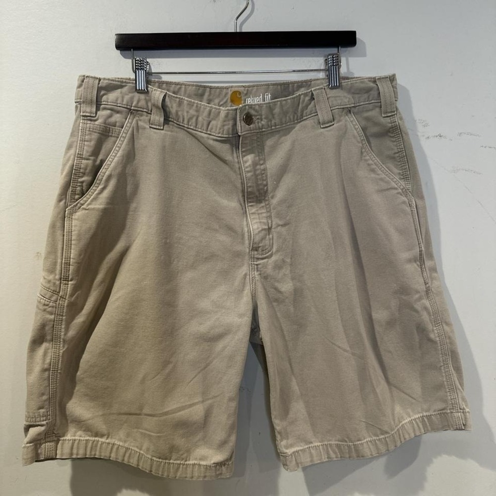 Carhartt Rugged Flex carpenter cargo‎ tan cream shorts MENS 40 Utility Workwear